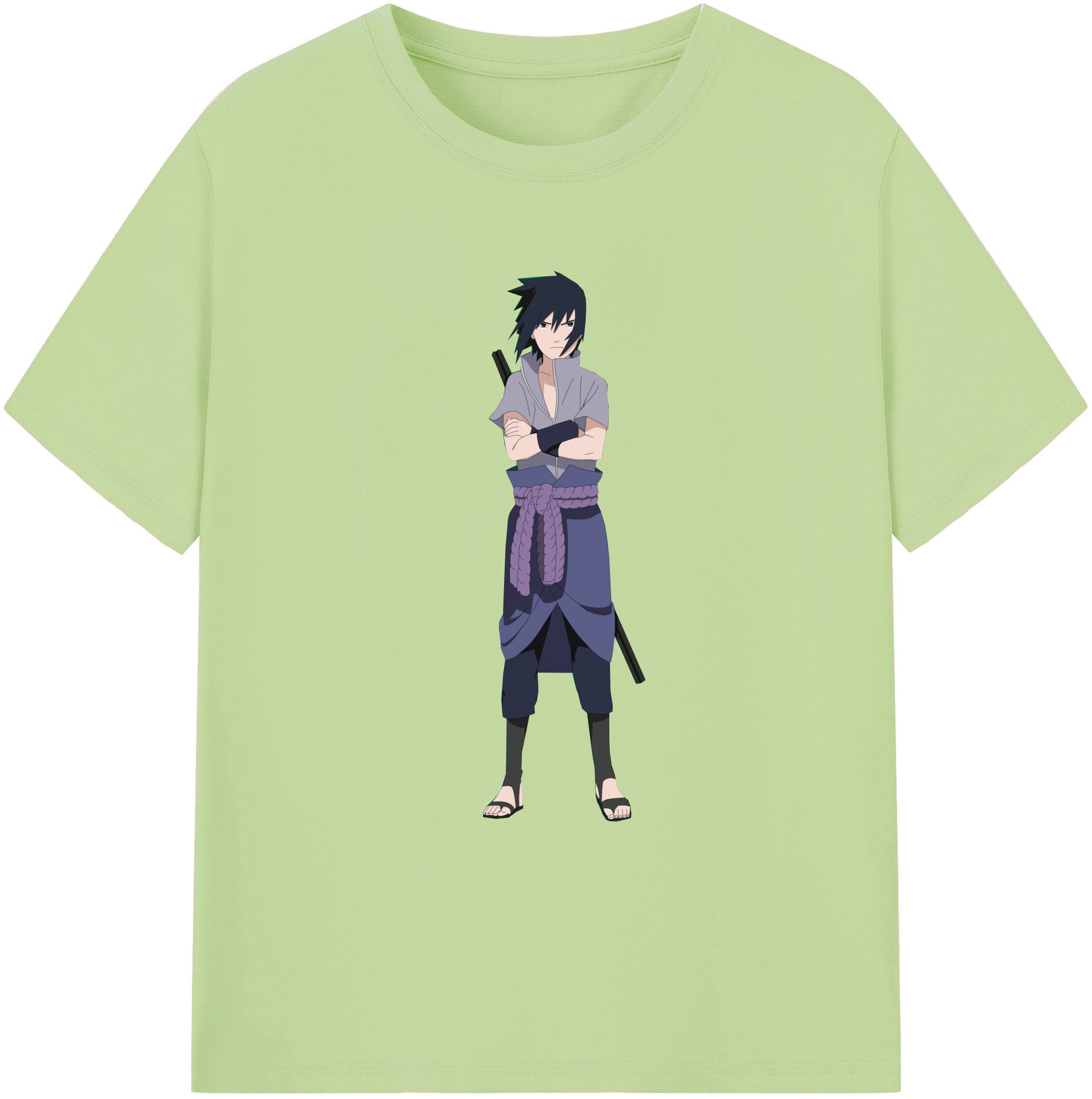 （画像用） NARUTO -ナルト- うちは サスケ Uchiha Sasuke 綿100％半袖Tシャツ（フロントプリント）